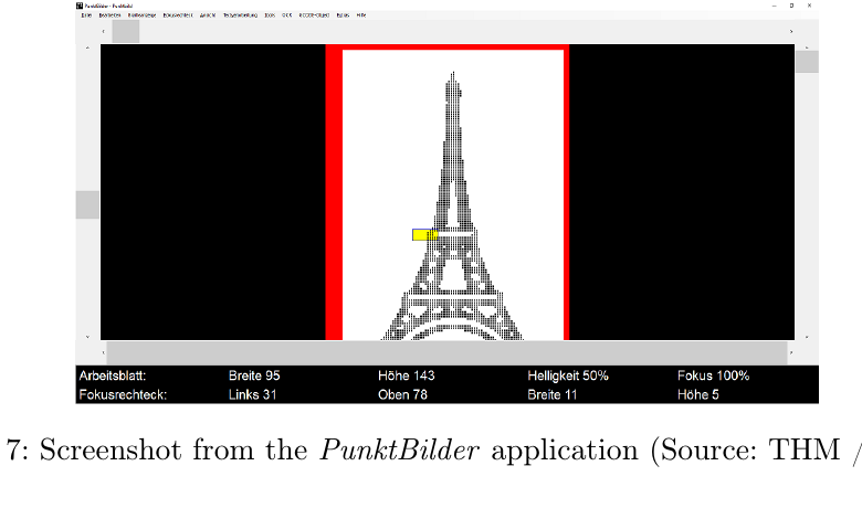 Screenshot der PunktBilder-Anwendung zur Umwandlung von Grafiken in taktile Darstellungen.